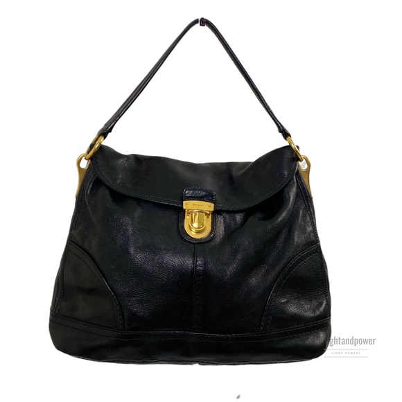 Prada Handbags - Prada Black Pebbled Leather Large Shoulder Bag